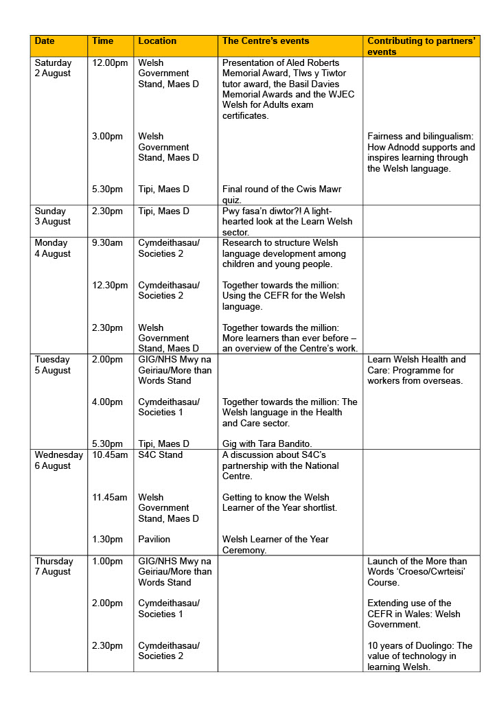 English Timetable